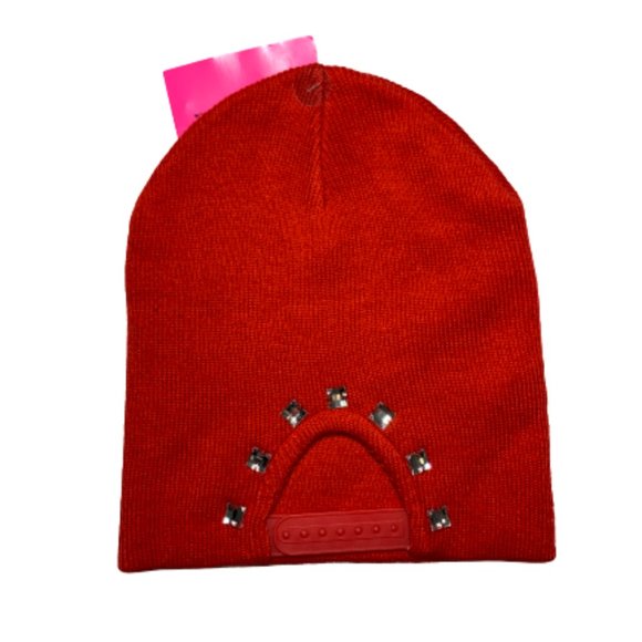 Betsey Johnson Accessories - Betsey Johnson 90s Red Rhinestone Hat